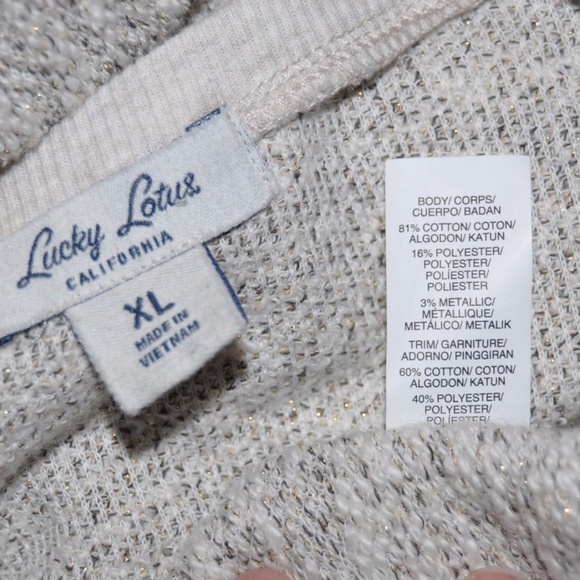 LUCKY LOTUS Studded Metallic Pullover Top - Picture 8 of 8